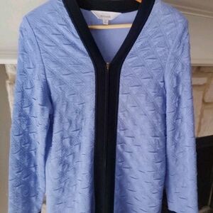 Misook Dark and Light Blue Knit Top